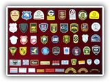 Escudos bordados.